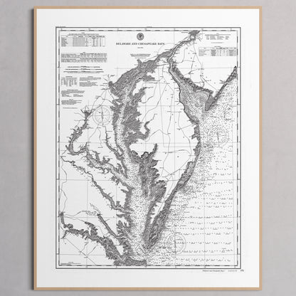 Delaware and Chesapeake Bays 1892 - S (40x50 cm / 16x20″) Natural Frame