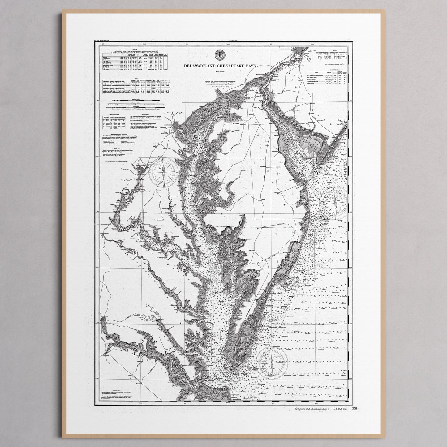 Delaware and Chesapeake Bays 1892 - M (45x60 cm / 18x24″) Natural Frame