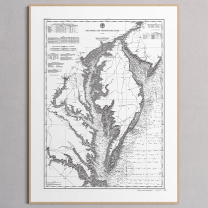 Delaware and Chesapeake Bays 1892 - M (45x60 cm / 18x24″) Natural Frame