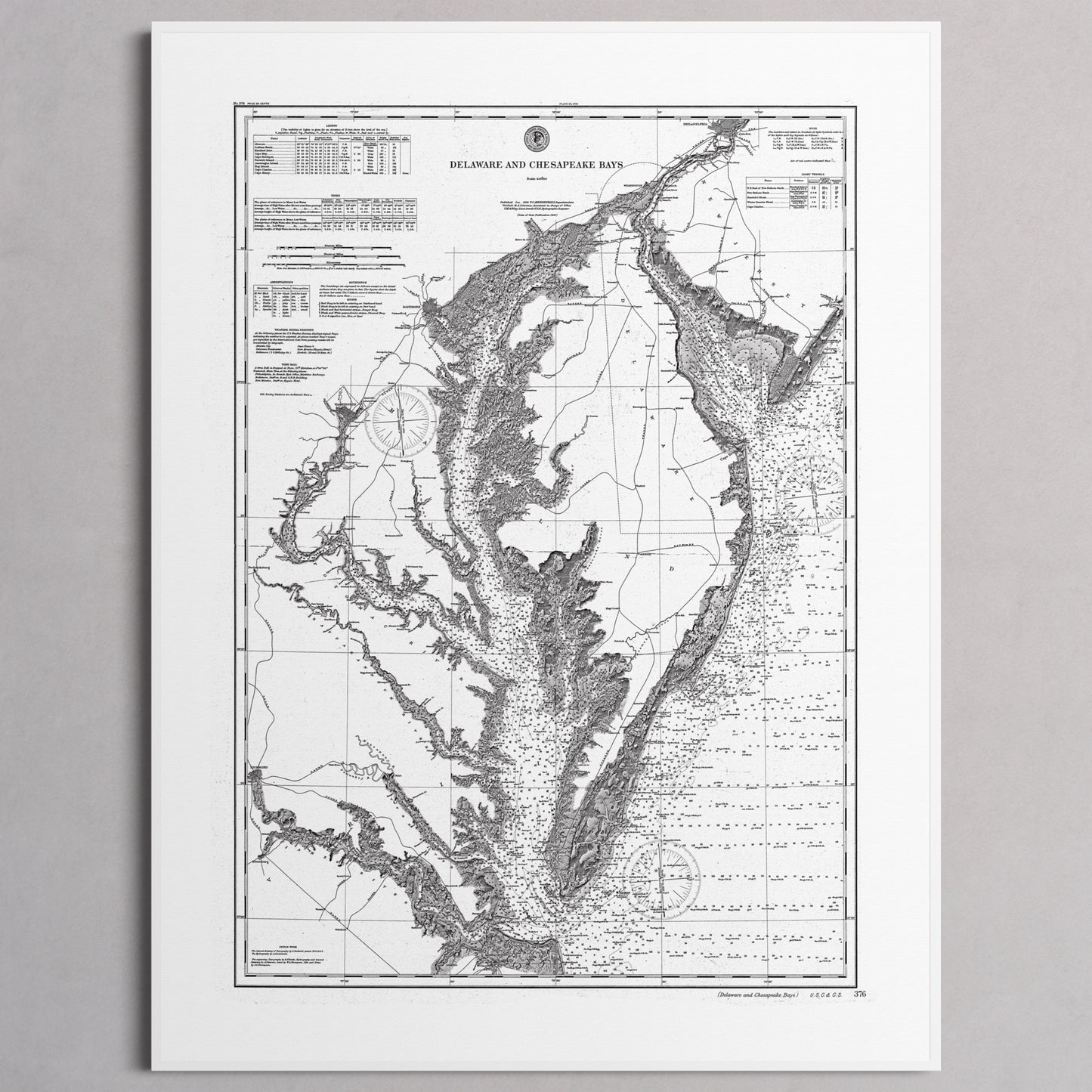 Delaware and Chesapeake Bays 1892 - L (60x80 cm / 24x32″) White Frame