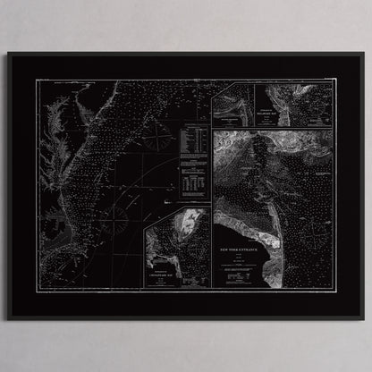 Entrance to Chesapeake Bay Delaware Bay and New York 1875 - L (60x80 cm / 24x32″) Black Frame