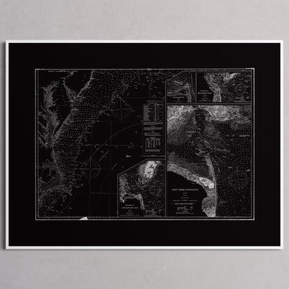 Entrance to Chesapeake Bay Delaware Bay and New York 1875 - M (45x60 cm / 18x24″) White Frame
