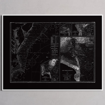 Entrance to Chesapeake Bay Delaware Bay and New York 1875 - L (60x80 cm / 24x32″) White Frame
