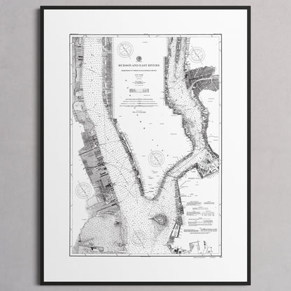 Hudson and East Rivers 1900 - M (45x60 cm / 18x24″) Black Frame