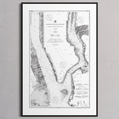 Hudson and East Rivers 1900 - L (60x90 cm / 24x36″) Black Frame