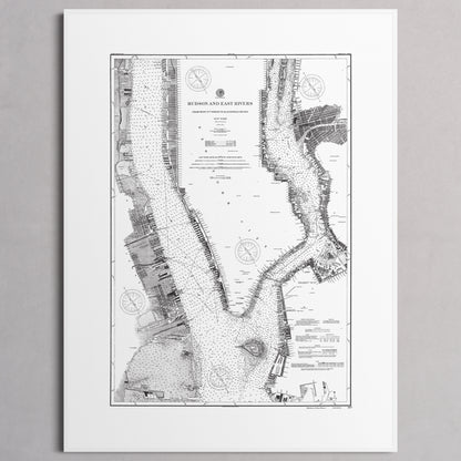 Hudson and East Rivers 1900 - M (45x60 cm / 18x24″) White Frame