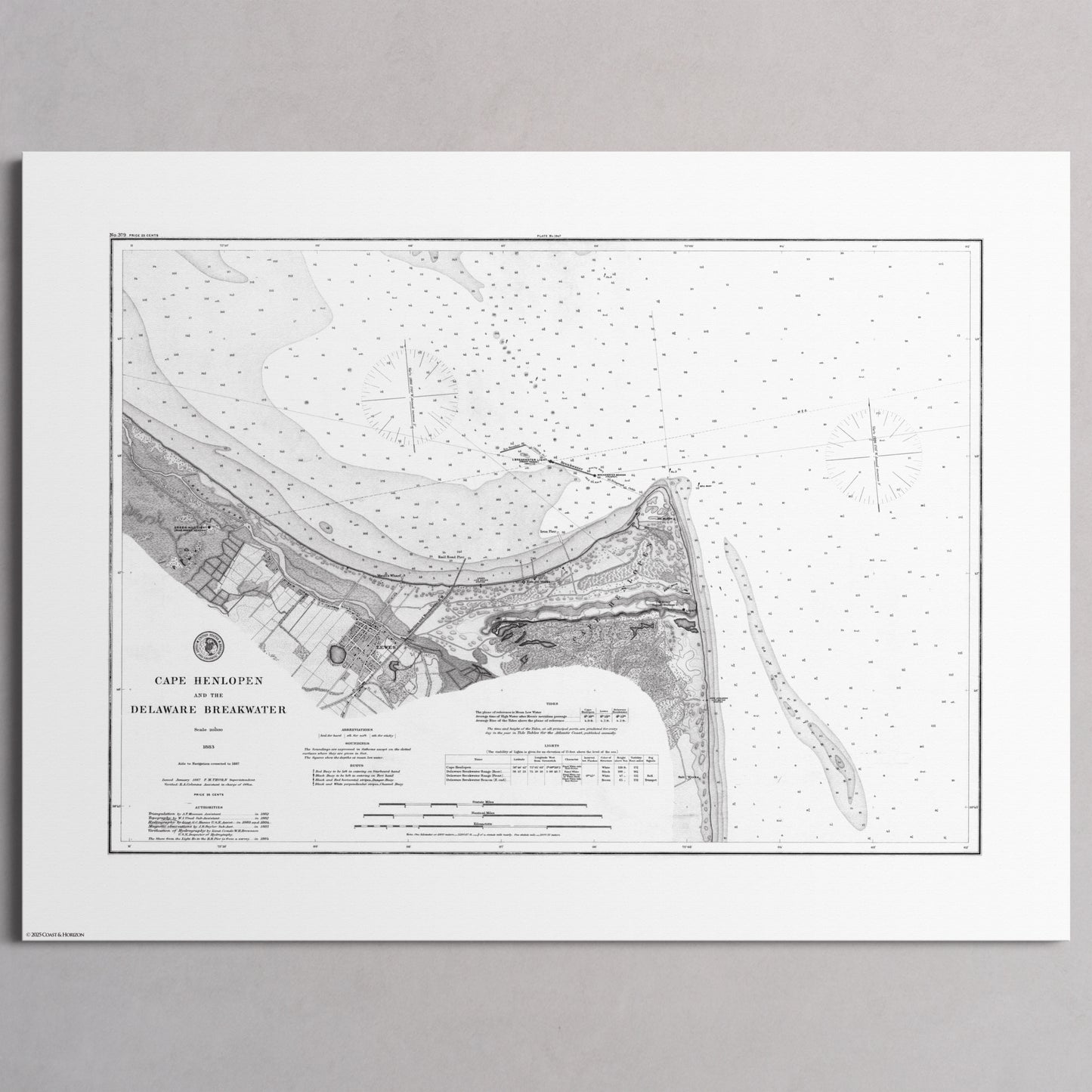 Cape Henlopen & the Delaware Breakwater 1883 - M (45x60 cm / 18x24″) Print Only