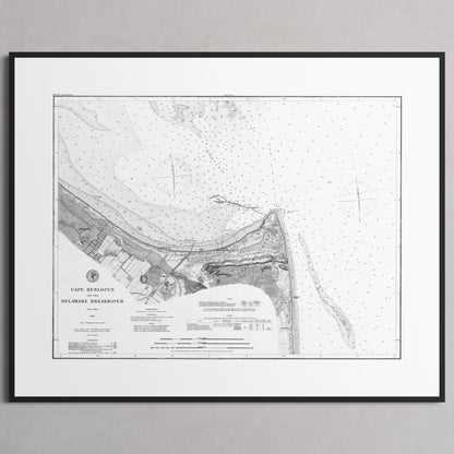 Cape Henlopen & the Delaware Breakwater 1883 - S (40x50 cm / 16x20″) Black Frame