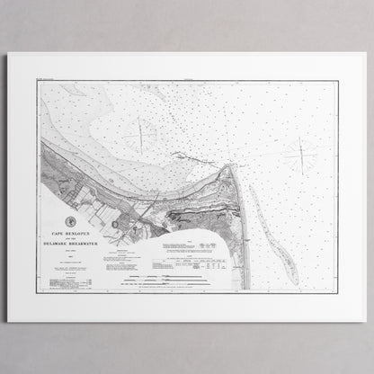 Cape Henlopen & the Delaware Breakwater 1883 - L (60x80 cm / 24x32″) White Frame