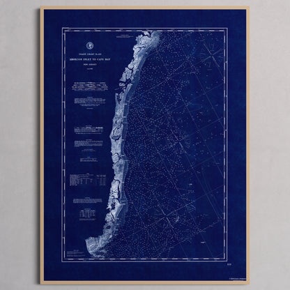 Absecon Inlet To Cape May INDIGO - L (60x80 cm / 24x32″) Natural Frame