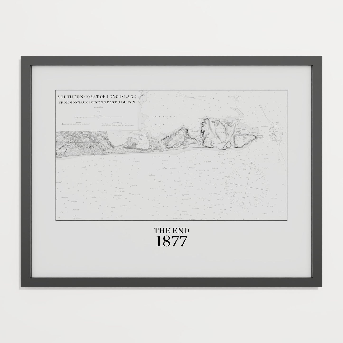 Southern Coast of Long Island From Montaukpoint to East Hampton 1877 - M (45x60 cm / 18x24″) Black Frame