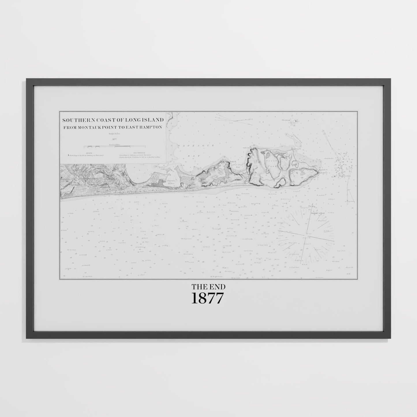 Southern Coast of Long Island From Montaukpoint to East Hampton 1877 - XL (70x100 cm / 28x40″) Black Frame