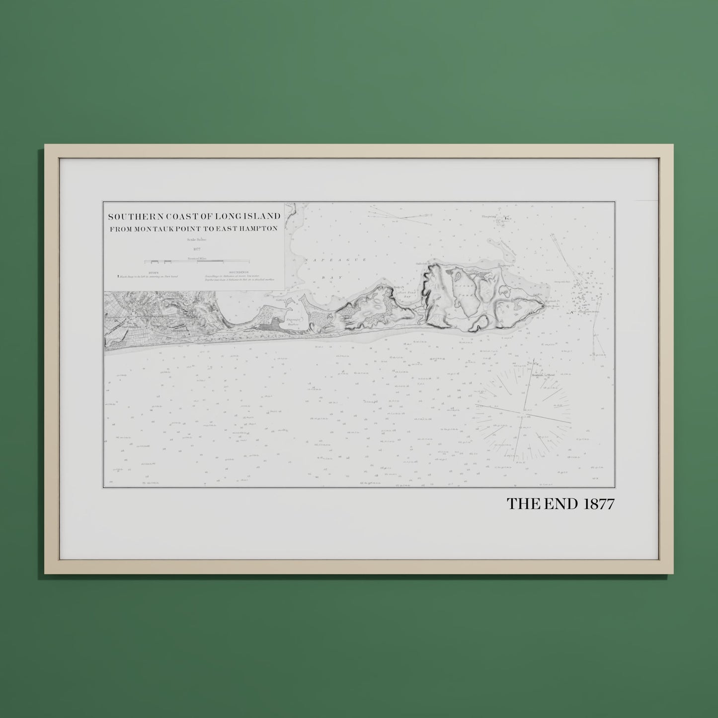 Southern Coast of Long Island From Montaukpoint to East Hampton 1877 - L (60x90 cm / 24x36″) Natural Frame