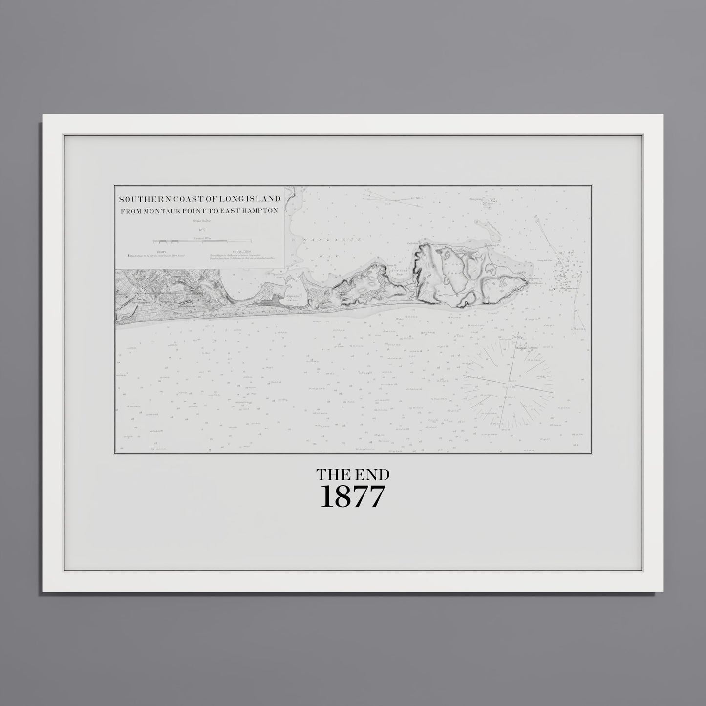 Southern Coast of Long Island From Montaukpoint to East Hampton 1877 - M (45x60 cm / 18x24″) White Frame