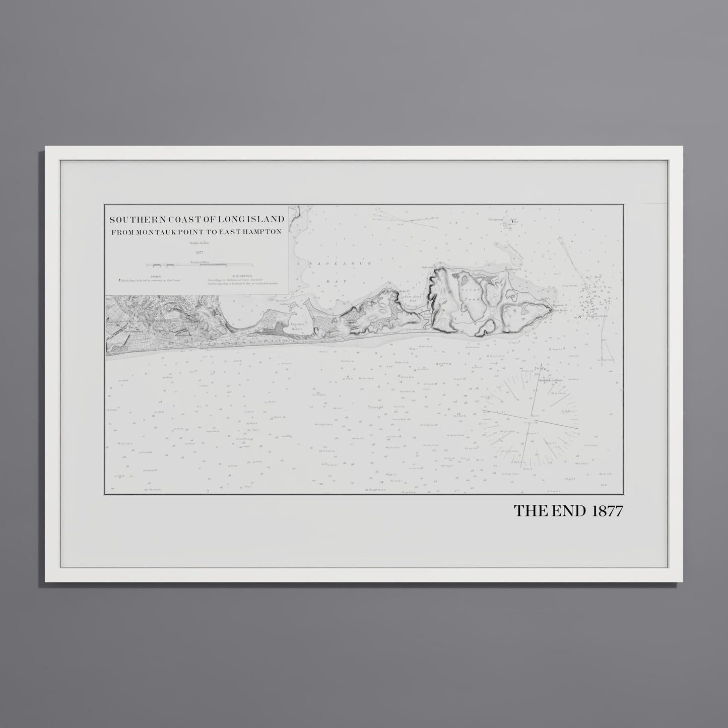 Southern Coast of Long Island From Montaukpoint to East Hampton 1877 - L (60x90 cm / 24x36″) White Frame