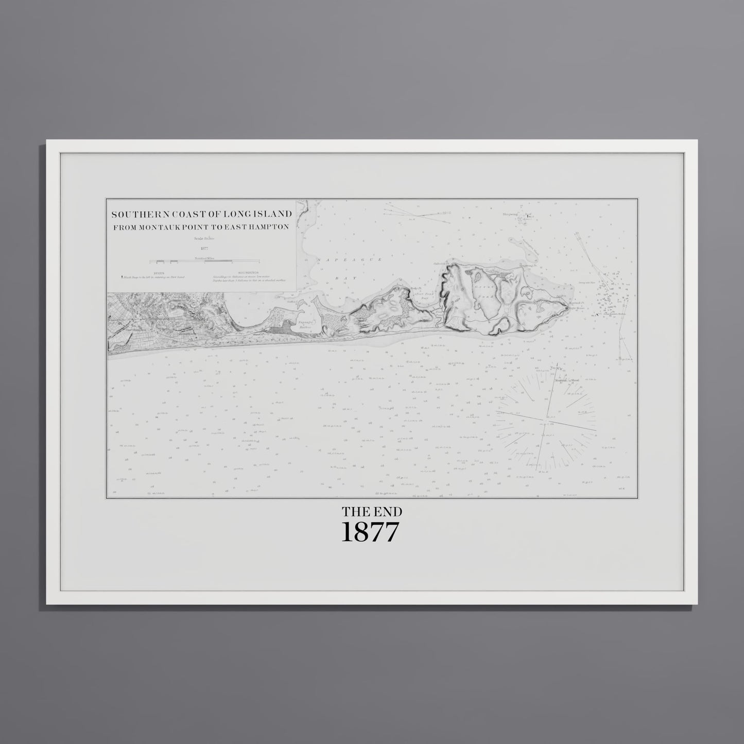 Southern Coast of Long Island From Montaukpoint to East Hampton 1877 - XL (70x100 cm / 28x40″) White Frame